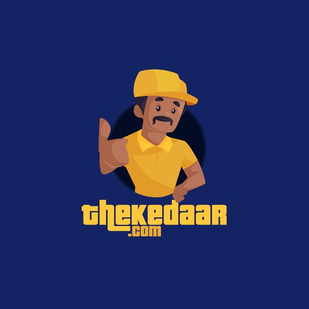 Modèle De Logo De Mascotte Indienne Thekedaar