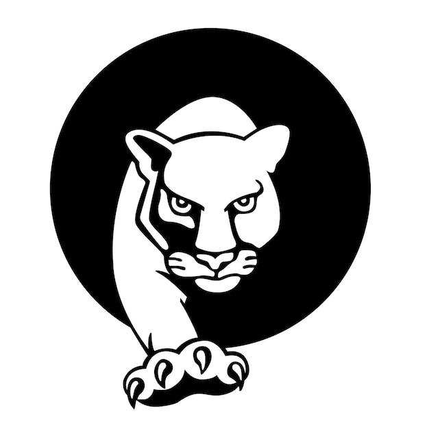 Vecteur modèle de logo de mascotte de jeu esport puma panthère jaguar