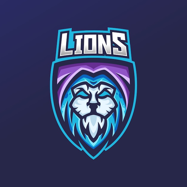 Modèle De Logo De Mascotte De Jeu Lion Esport