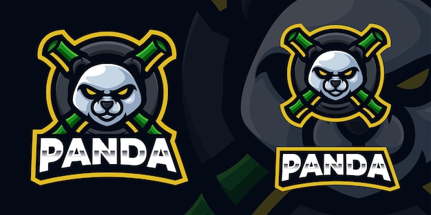 Modèle De Logo De Mascotte De Jeu Panda Pour Esports Streamer Facebook Youtube