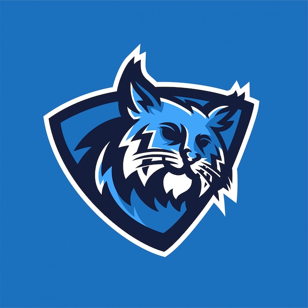 Modèle De Logo De Mascotte De Jeu De Sport Bobcat