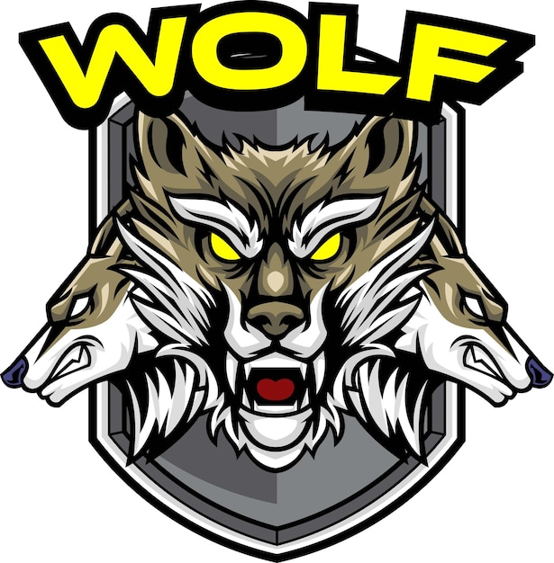 Modèle De Logo De Mascotte De Loup Vectoriel Pour L'équipe De Logo De Sport