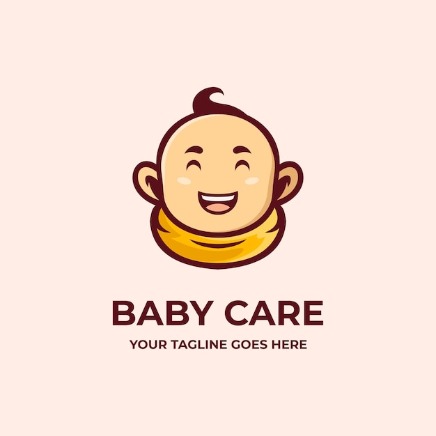 Modèle de logo de mascotte mignon soins bébé