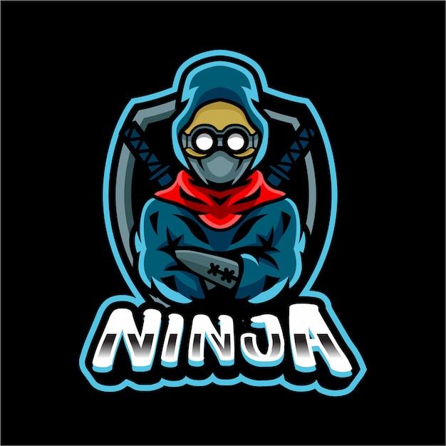 Modèle De Logo De Mascotte Ninja Samurai Esport