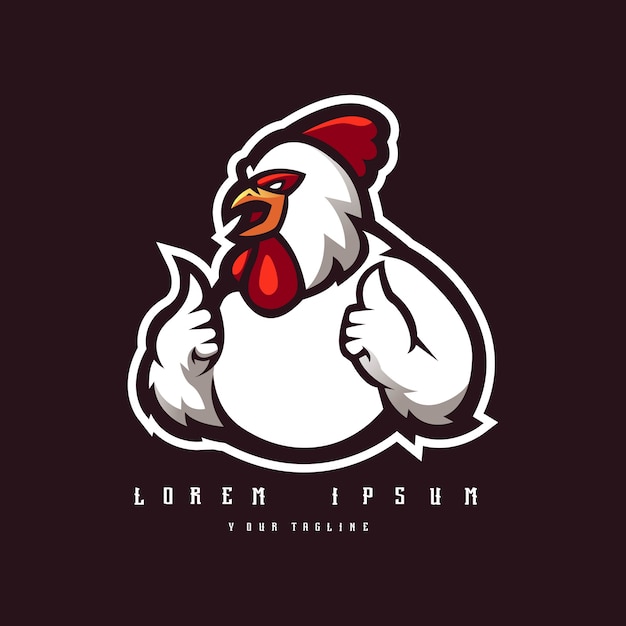 Modèle De Logo De Mascotte De Poulet