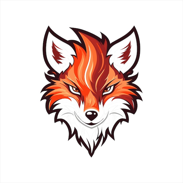 Modèle de logo de mascotte de renard vectoriel avec fond blanc