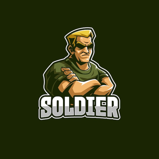 Modèle De Logo Mascotte Soldat E-sports