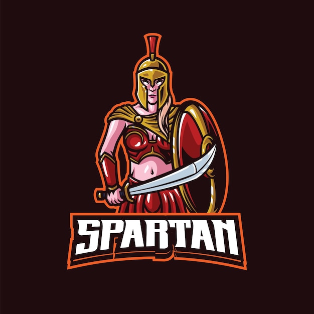 Modèle De Logo De Mascotte Spartiate Pour L'équipe De Logo D'esport Et De Sport