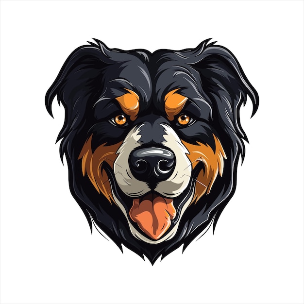 Modèle De Logo De Mascotte Tête De Chien Vectoriel