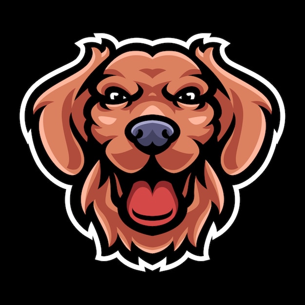 Vecteur modèle de logo de mascotte tête de chien