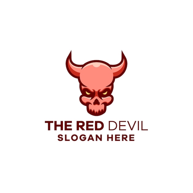 Modèle De Logo De Mascotte De Tête De Diable