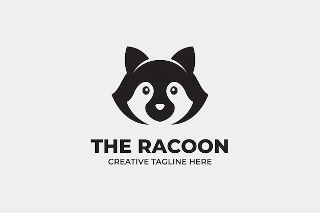 Modèle De Logo De Mascotte De Tête De Raton Laveur Noir