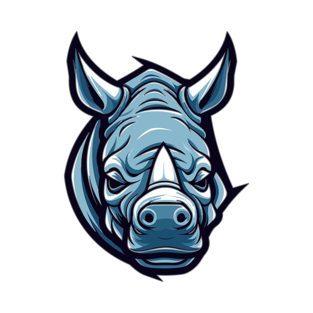Modèle de logo de mascotte de tête de rhinocéros vectoriel
