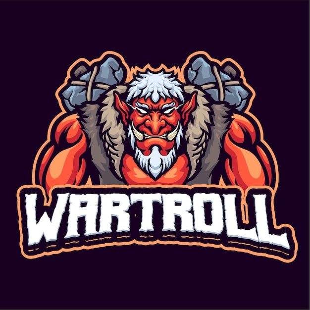 Modèle De Logo De Mascotte De Troll