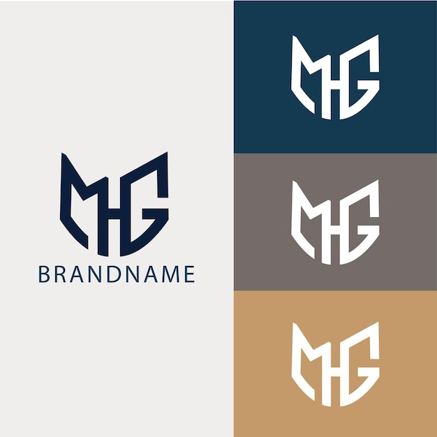 Modèle De Logo Mhg Lettre Initiale Monogramme Moderne