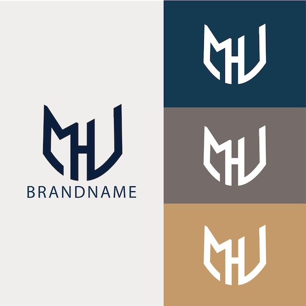 Modèle De Logo Mhu De Lettre Initiale De Monogramme Moderne