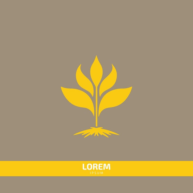 Modèle de logo minimal de plante fleur ensemble de 4