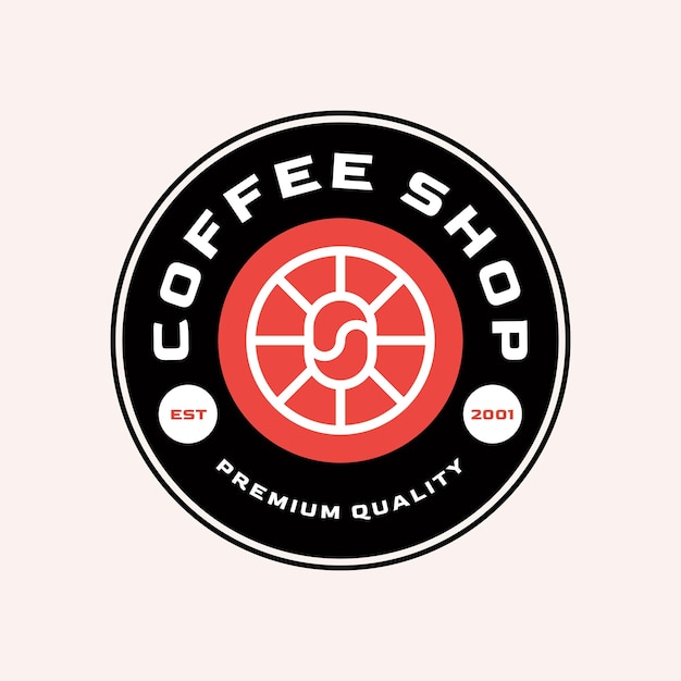 Modèle De Logo De Minimalisme De Café Contour