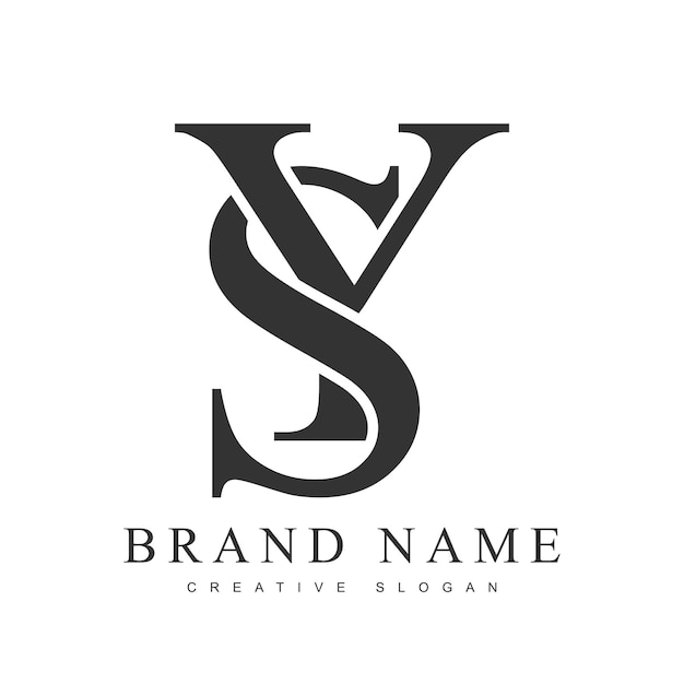 modèle de logo à la mode SY Lettres initiales s et y style de police classique Logo créatif pour le nom ou l'identité de l'entreprise
