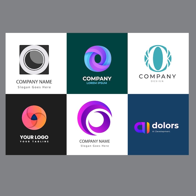 modèle de logo moderne à boucle de cercle abstraite