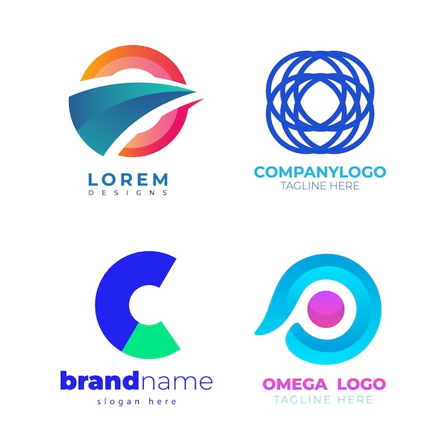 modèle de logo moderne à boucle de cercle abstraite