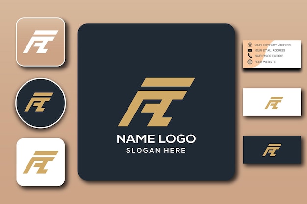 Modèle de logo monogramme FA