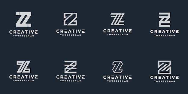 Modèle de logo monogramme initiales z line