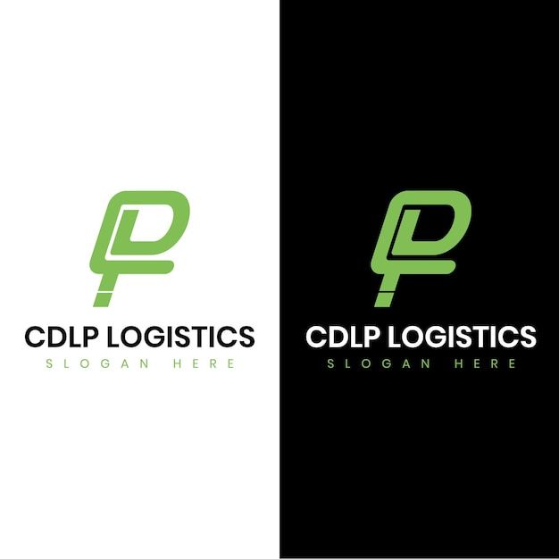 Modèle De Logo Monogramme Logistique Verte
