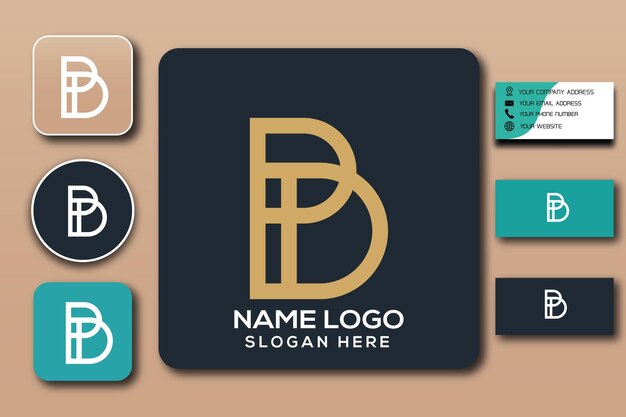 Modèle de logo monogramme PD