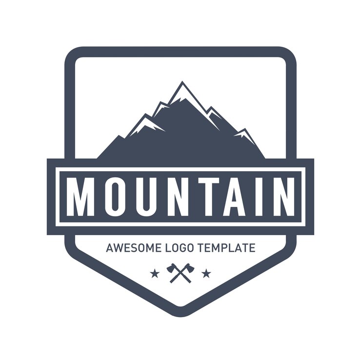 Vecteur modèle de logo de montagne et en plein air