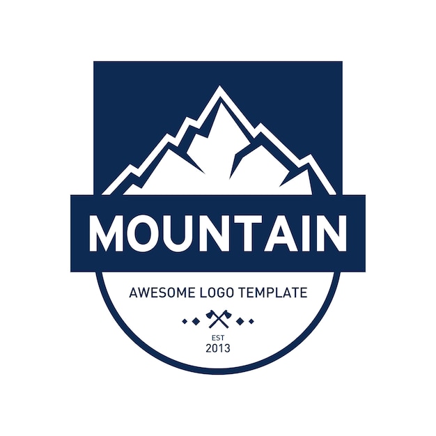 Modèle De Logo De Montagne Et En Plein Air