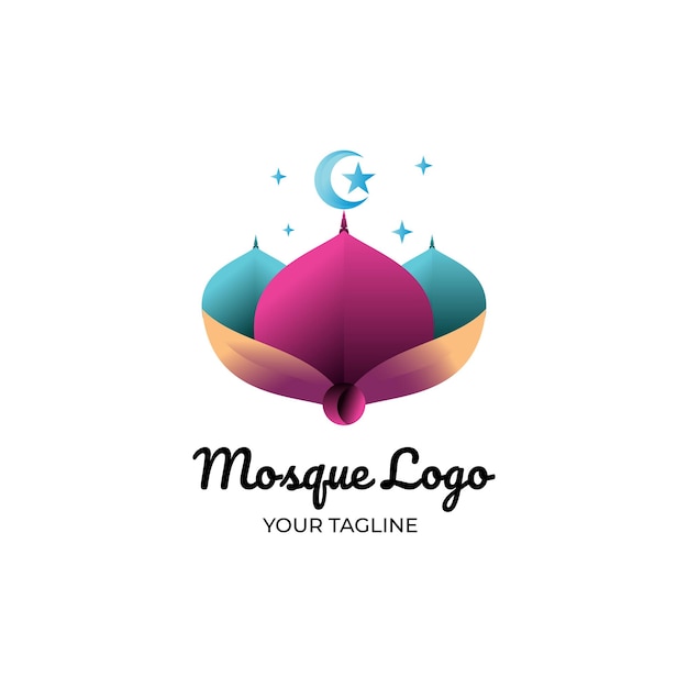 Modèle De Logo De Mosquée Islamique Dégradé