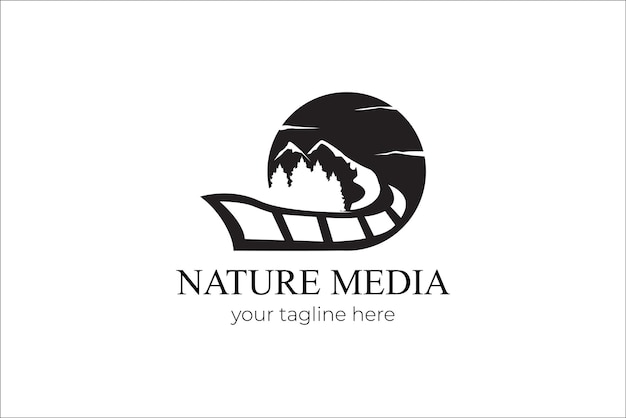 Modèle De Logo Multimédia Arbre Nature Modifiable