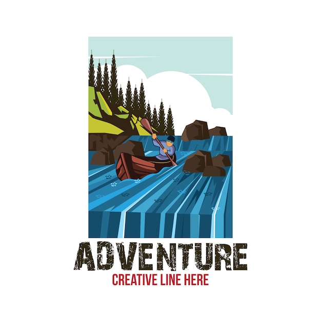 Modèle De Logo De Navire D'aventure