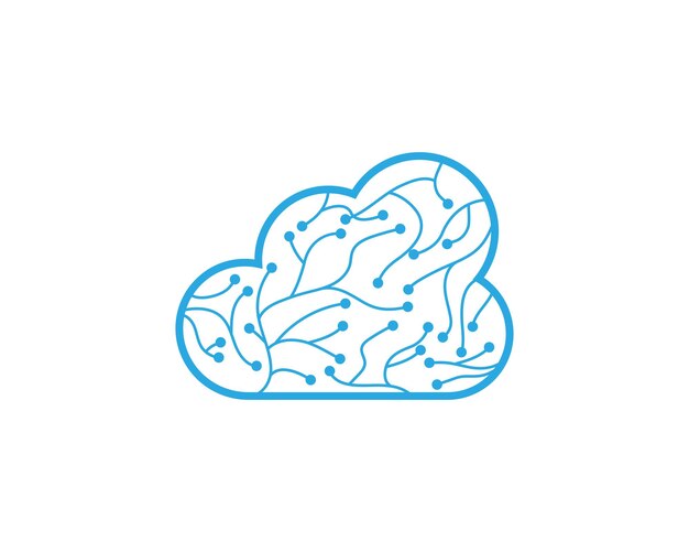 Modèle de logo de nuage de circuit