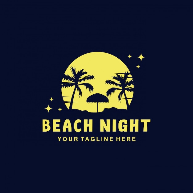 Modèle De Logo De Nuit De Plage