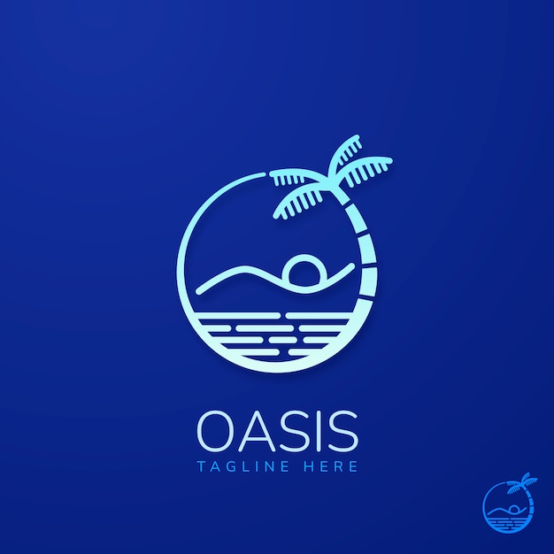 Vecteur modèle de logo oasis dégradé