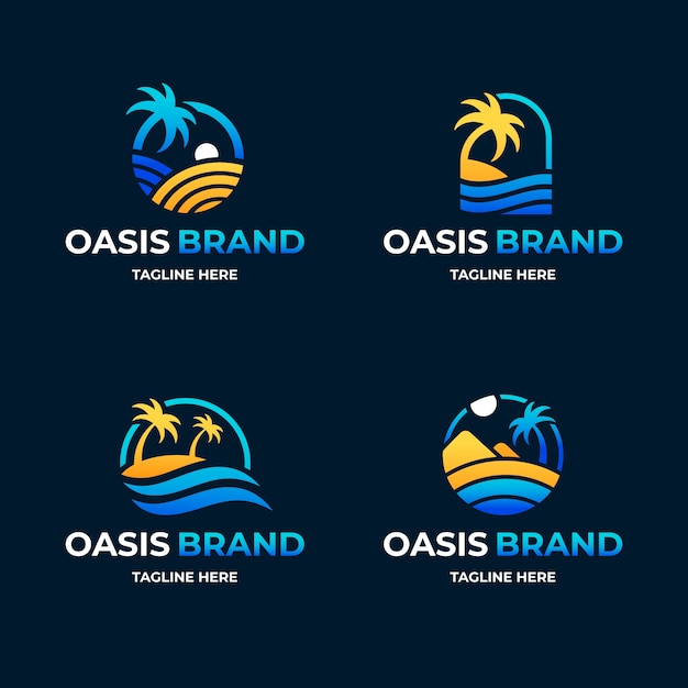 Vecteur modèle de logo oasis dégradé