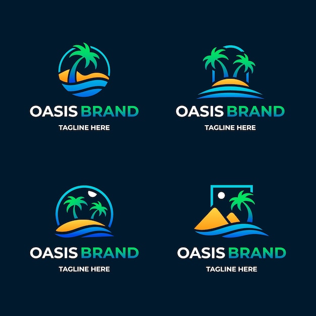 Vecteur modèle de logo oasis dégradé