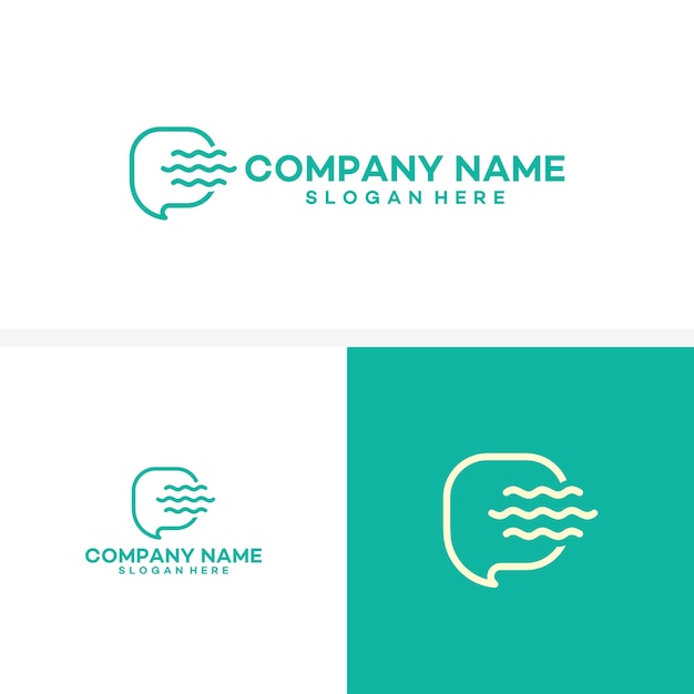 Modèle De Logo Ocean Consult, Logo Unique Chat