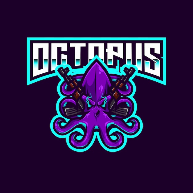 Vecteur modèle de logo octopus esport