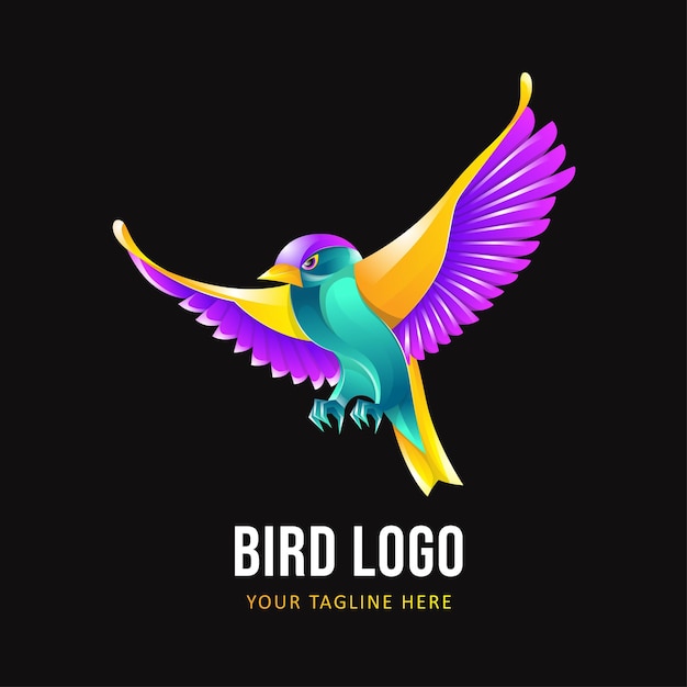 Modèle De Logo D'oiseau. Logo Animal Coloré