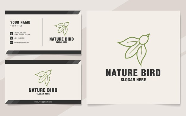 Modèle De Logo D'oiseau Nature Sur Le Style Monogramme