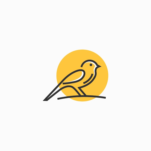 Modèle De Logo D'oiseau Avec Style D'art En Ligne