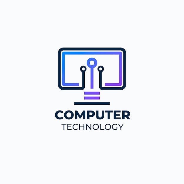 Modèle De Logo D'ordinateur Technique