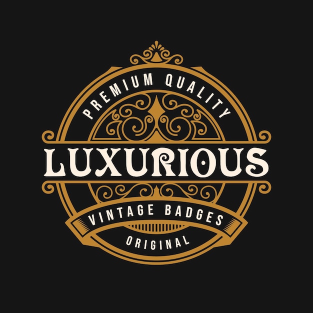 Modèle De Logo D'ornement De Luxe Vintage