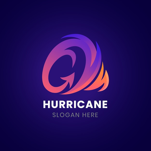 Vecteur modèle de logo d'ouragan dégradé