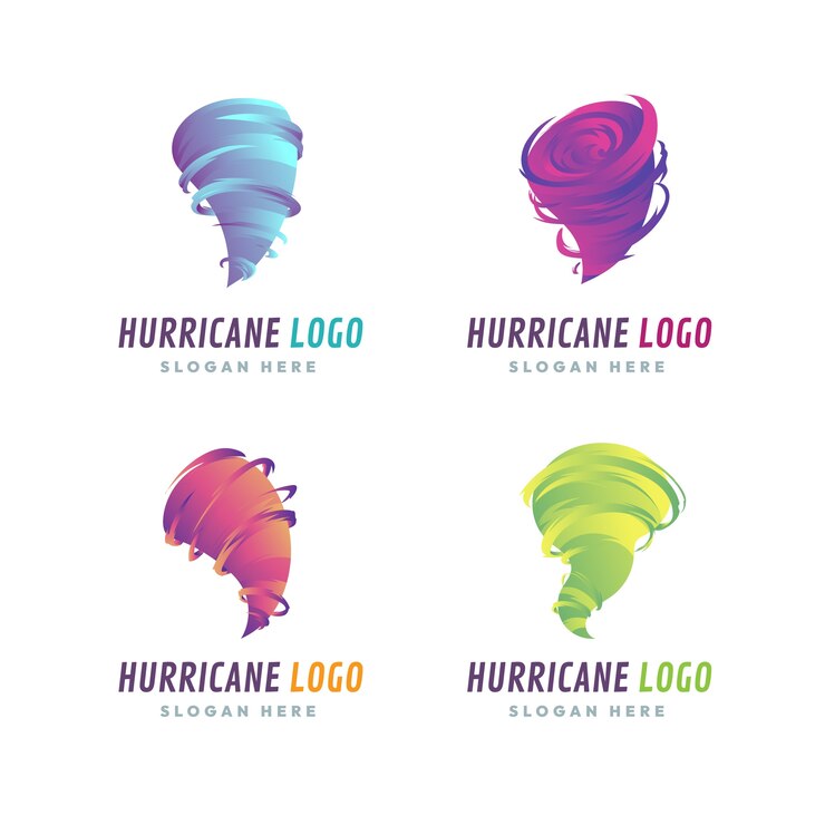 Vecteur modèle de logo d'ouragan dégradé