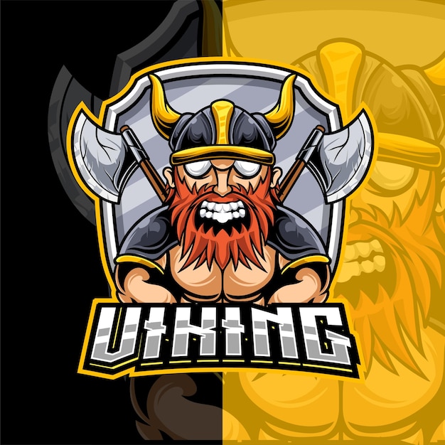 Modèle De Logo De Personnage De Mascotte Viking