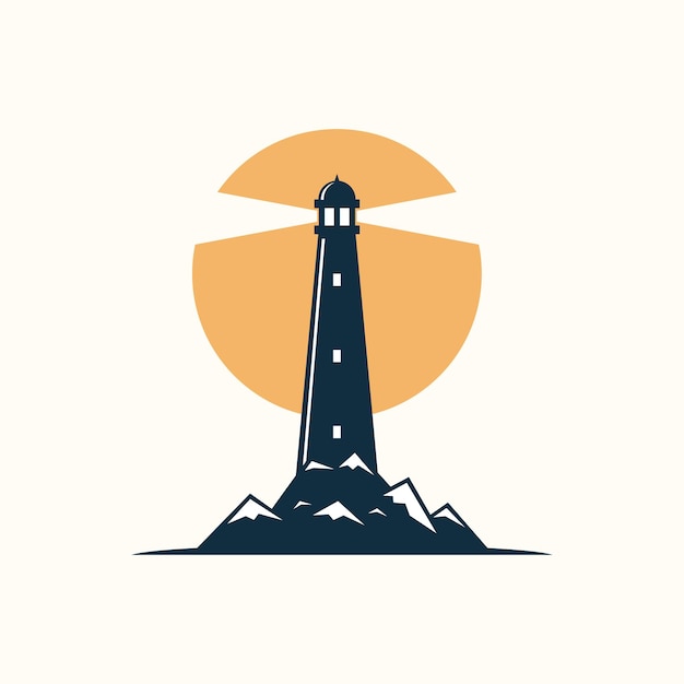 Vecteur modèle de logo phare avec lune